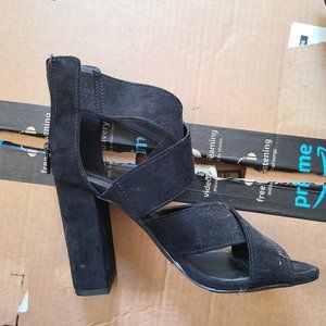 Black heels sandals size 5.5